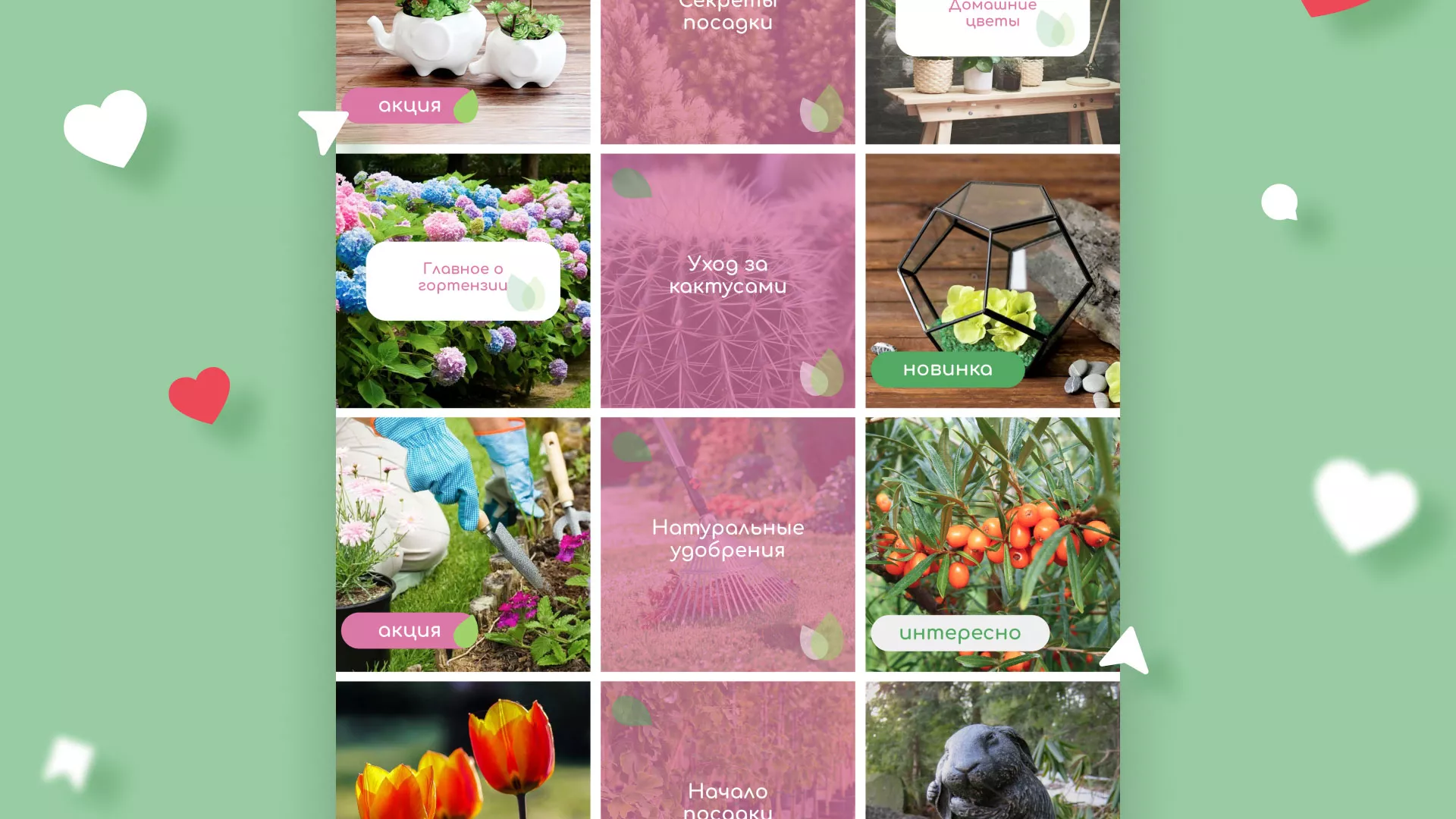 Разработка оформления профиля Instagram для магазина «Floraint» в Заволжье
