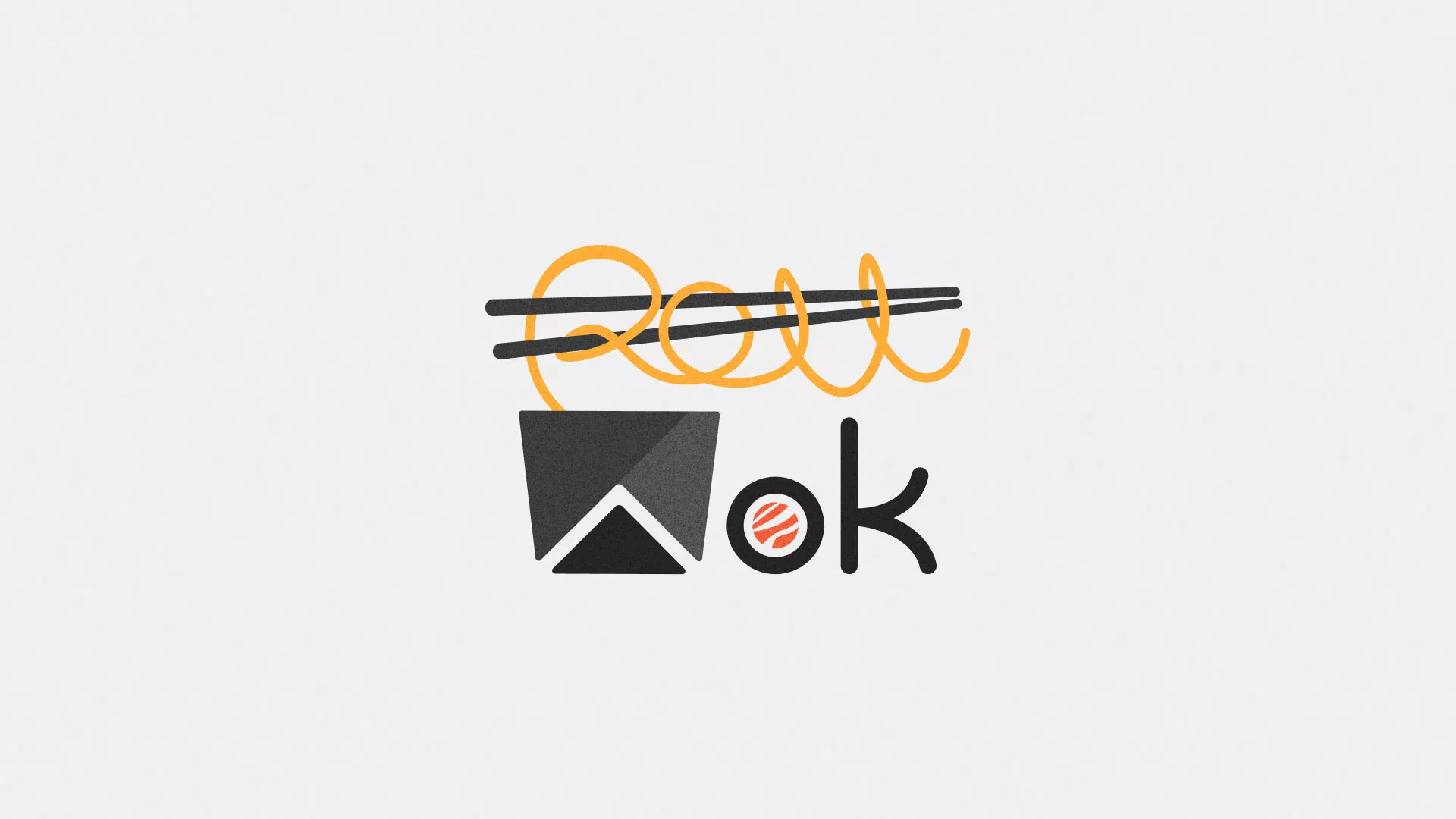 Разработка логотипа суши-бара «Roll Wok Club» в Заволжье